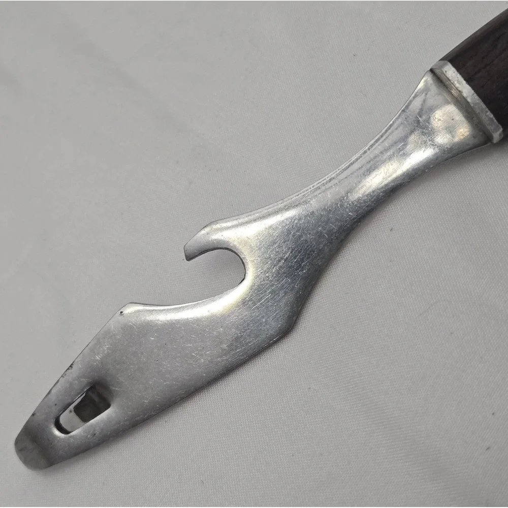 Vintage Wood Handle Bottle Opener Stainless‎ Steel Mid-century Modern